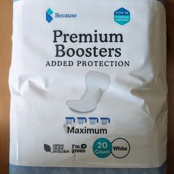 Because Premium Incontinence Boosters - Add Extra Absorbency to Adult Diapers - Super Absorbent, Soft, Contoured Fit - Unisex - 20 Boosters