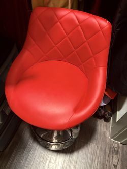 2 Red Salon/Kitchen Bar Chairs