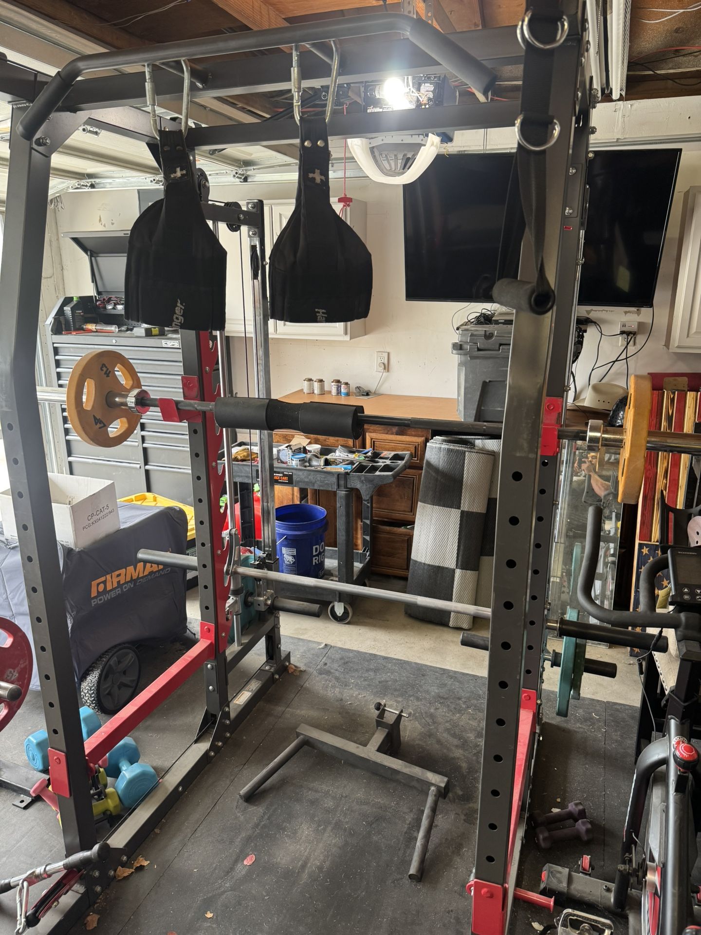 Squat Rack / Smith Machine Home Gym + Weights & Accessories