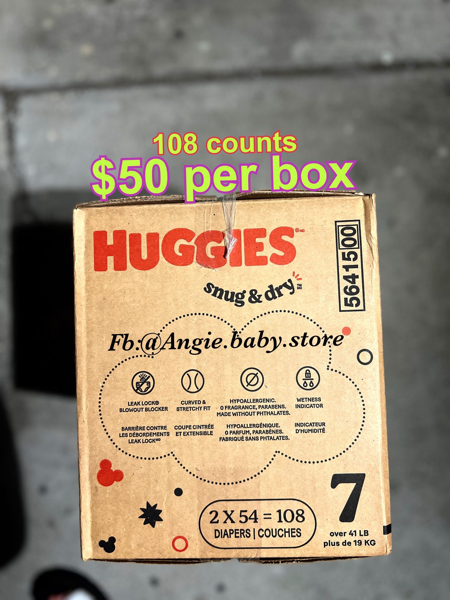 Huggies Snug Dry Size 7 Jumbo Box