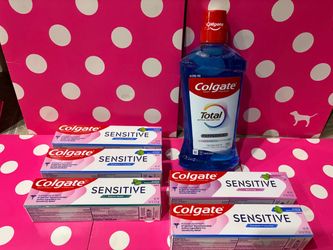 COLGATE SENSITIVE & MOUTHWASH BUNDLE.