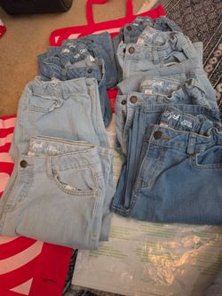 Lot of 8, Cat & Jack Girls Jeans All Size 12