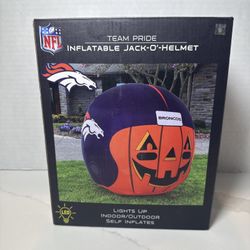 Denver Broncos Football Inflatable Jack-O'-Helmet Halloween Yard Decoration