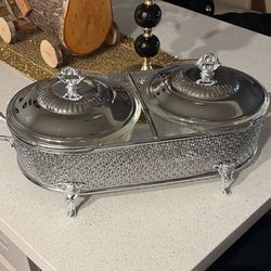 Silver Plated Serving Bowl With Cover/ Kitchen 