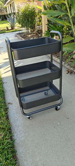 28W*12D*31H.. Metal  3-Tier Steel Cart with Handle