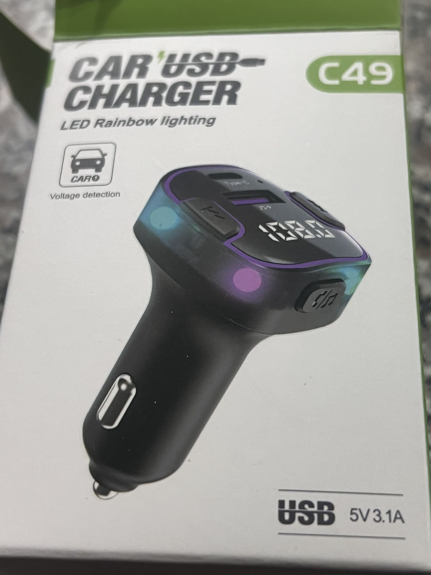 Bluetooth 5.3 Car Adapter, PD &QC3.0 Fast Charging FM Radio Transmitter for Car, Radio Bluetooth Receiver, Hands-Free Calling, U Disk & Colorful Light