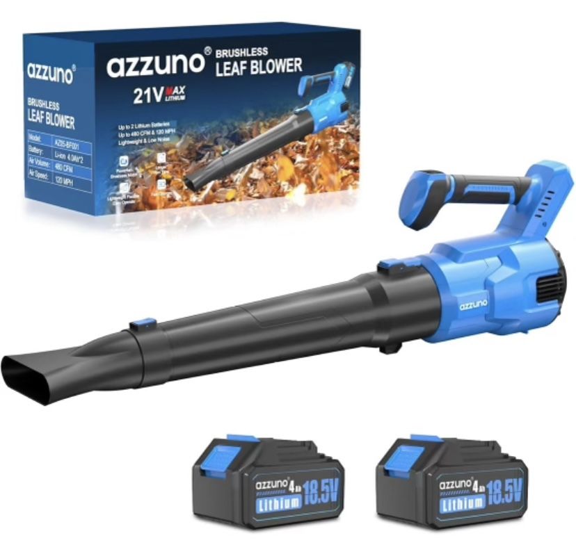 New Azzuno Cordless Leaf Blower 49.5x21.8x25.8CM