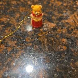 Vintage Miniature Bear Ornament – Hand Painted – 1"