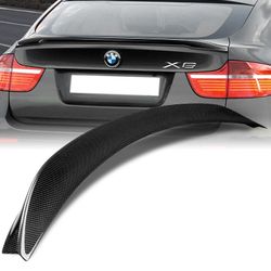 For 2008-2014 BMW E71 X6 SUV P2-Style Real Carbon Fiber Rear Trunk Spoiler Wing -(2-SPC-6186-CF