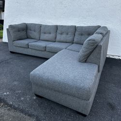 Grey 2 Piece L Shape Sectional Sofa-Free Drop Off Delivery 
