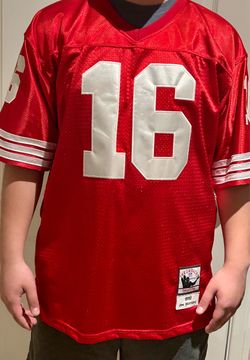 San Francisco 49ers Mitchell & Ness Throwback Joe Montana Football Jersey.