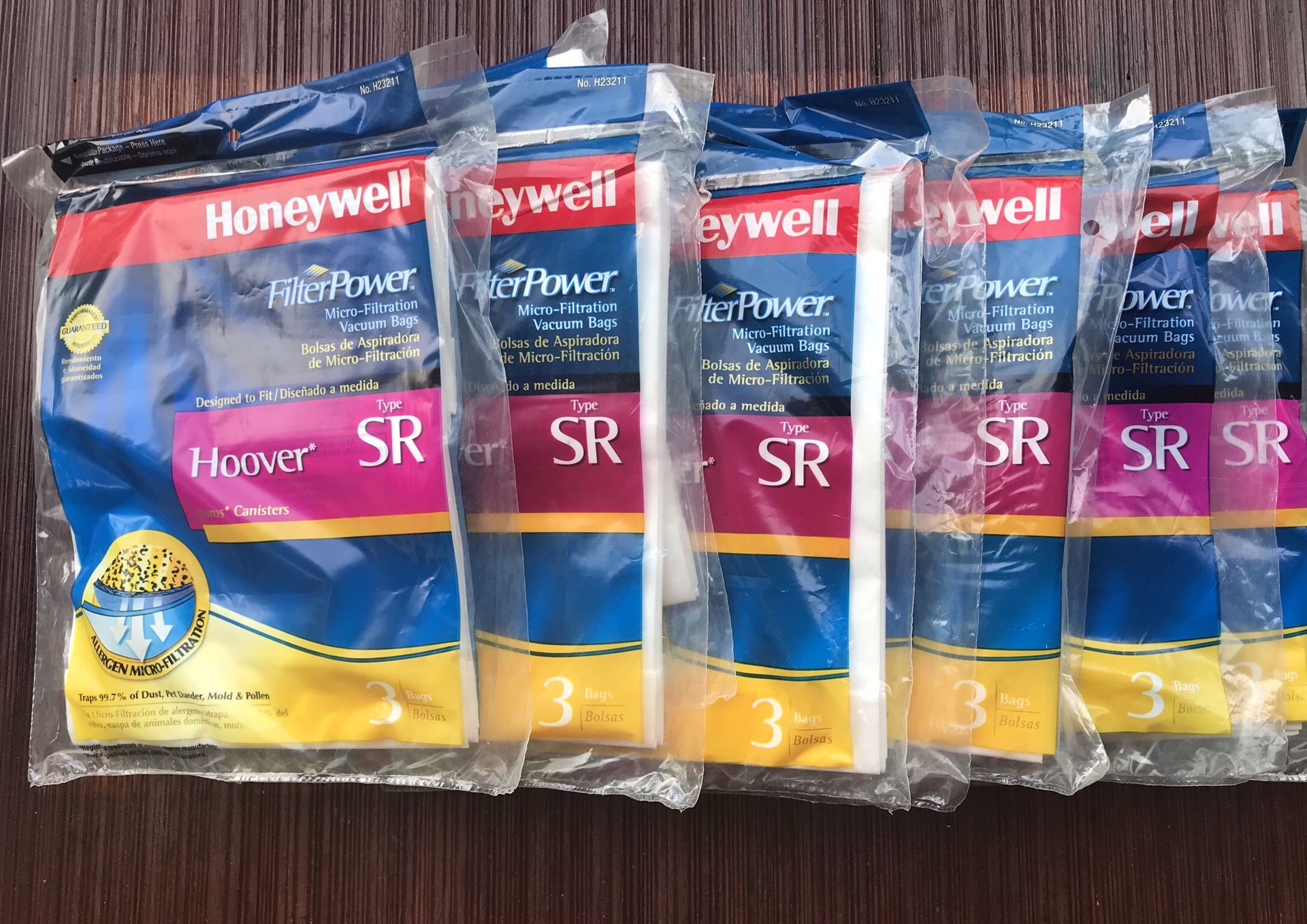6 packs Hoover SR vacuum bags, new sealed packages
