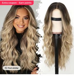 Long Wavy Ombre Blonde Wig