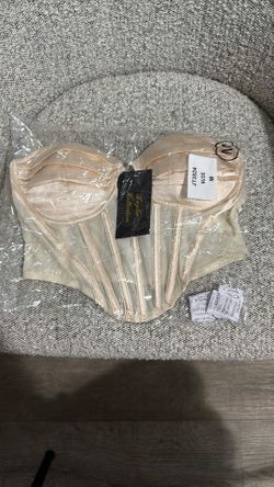 Women White And Tan Corset 