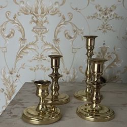 4 Polished Brass Candle Holder 
