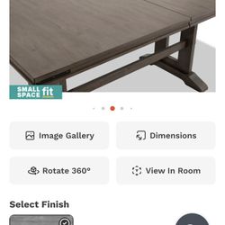 Hudson Gray Extendable Counter Height Trestle Dining Table