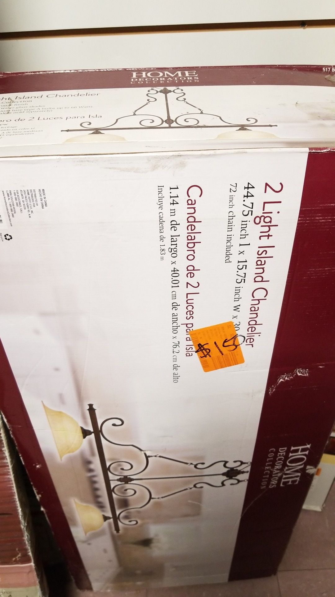 2 light island chandelier