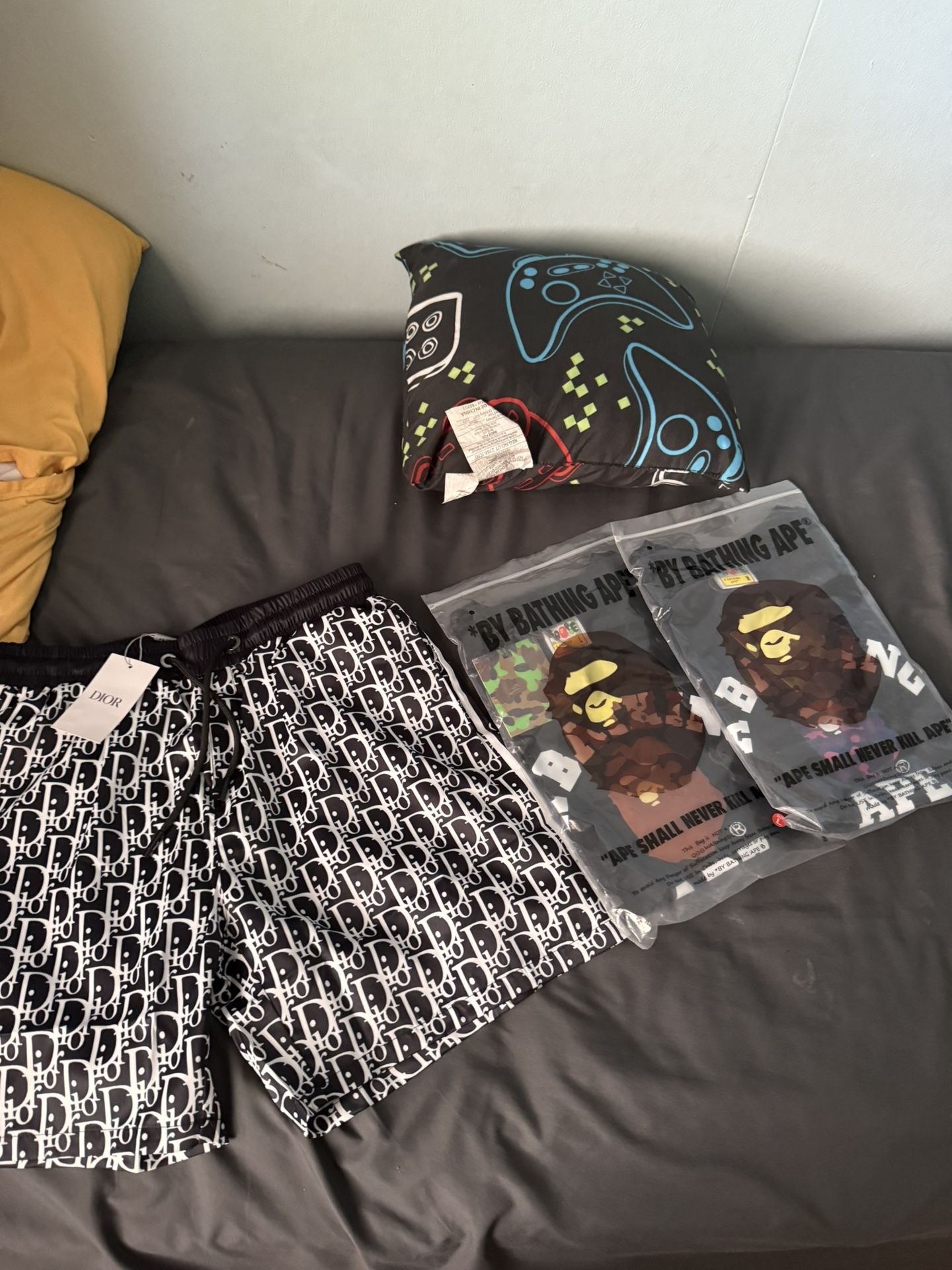 Bape Shirts And Dior Shorts
