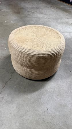 Hand Made Tire/Jute Rope Boho Style ottoman Footrest