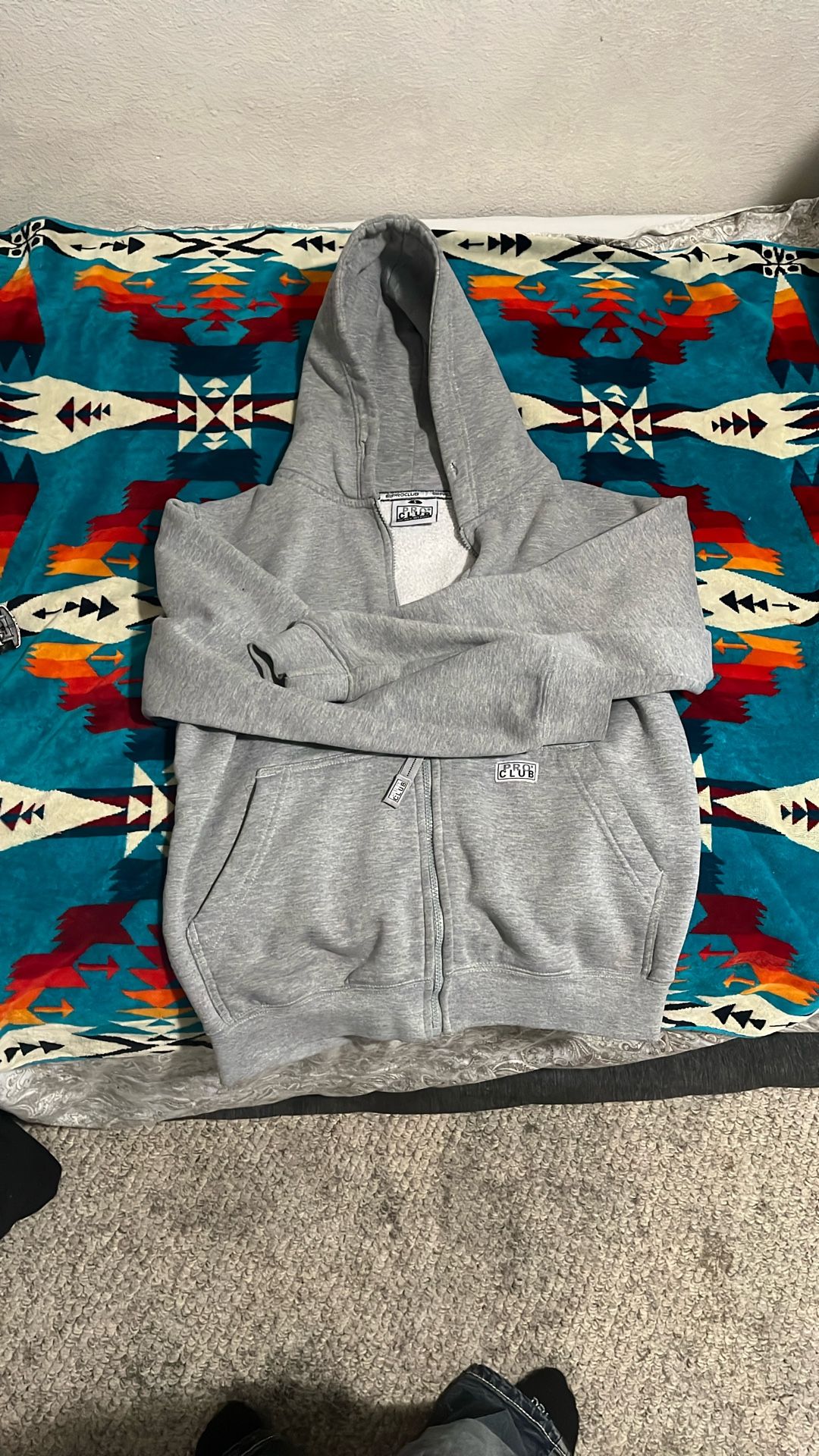 Pro Club Grey Zip Up Sweater