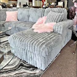 Corduroy L Shape , Sofas ,Livingroom Set 
