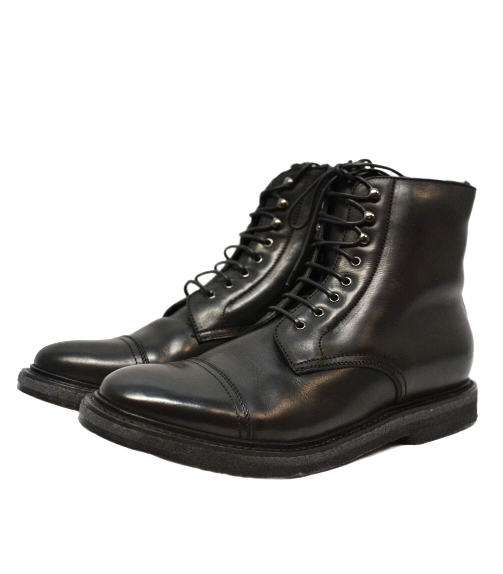 Ralph Lauren Leather Men's Boots Trystan Black Vachetta Shearling lamb Lined 10D