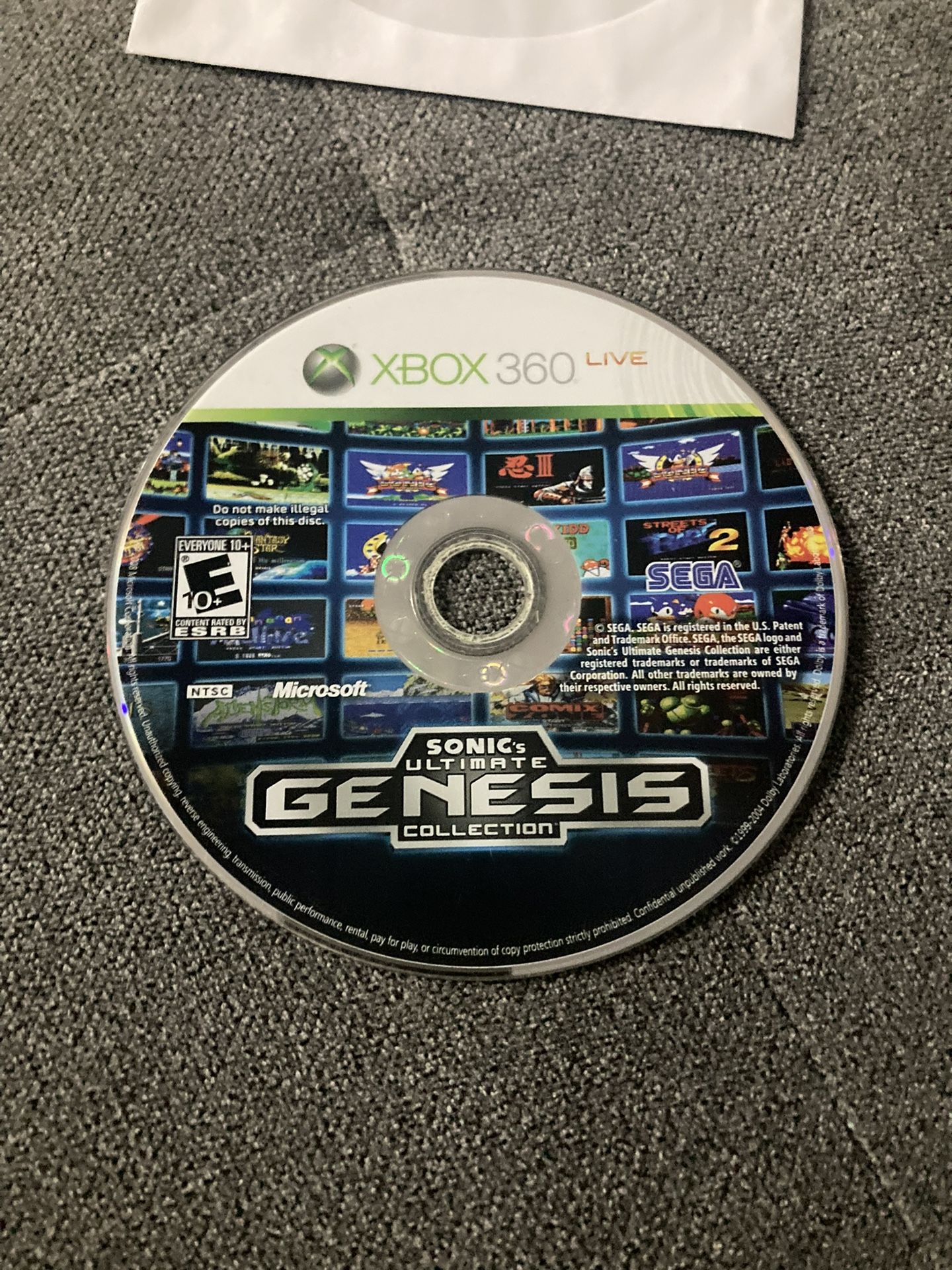 (LOOSE) Sonic's Ultimate Genesis Collection Xbox 360