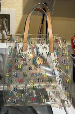 Tote/purse..DB..hard plastic 13inch w/handles x 9 x 4 inch….$10.00
