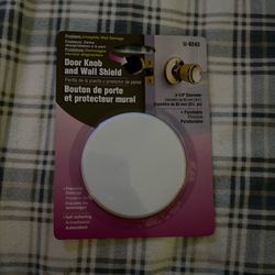 Prime Line U-9243 White 3-1/4" Door Knob And Wall Shields. Self stick