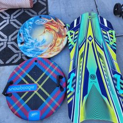 Snow Storm Board $40, Snow Boogieboards $25 Ea