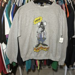 Vintage Obey “Rat Race” Graphic Crewneck Sweatshirt – Gray Men’s Size L
