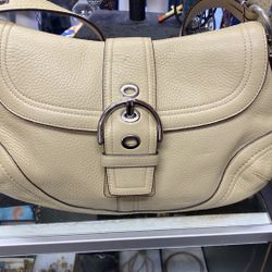 Cream Coach Bag