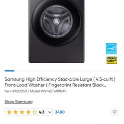 Samsung Front Load washer 4.5 Cuft