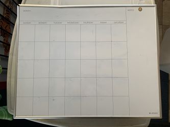 Magnetic dry erase calendar