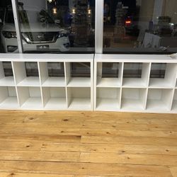 2 IKEA White Cubby Hole Shelves