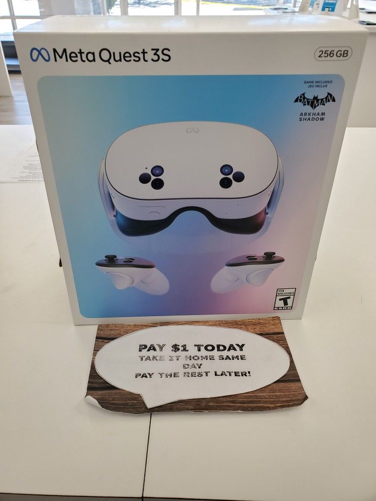 🕶️ Meta Quest 3S (Brand New) – Now Only $299 or Just $1 Down! Includes Batman: Arkham Shadow and 3-Month Meta Quest+ Trial – Gaming Console with 1-Ye