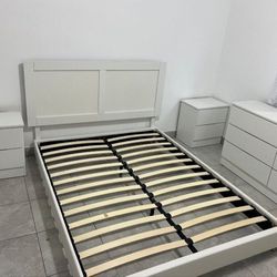 Bedroom Set (BED QUEEN SIZE + DRESSER WITH MIRROR + 2 NIGHTSTANDS) ⭐️ 🚚FAST DELIVERY 💨