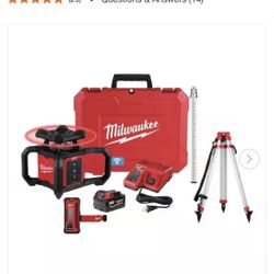 M18 2000 ft. Red Exterior Rotary Laser Level Kit with Receiver, Receiver Clamp, Tripod, and Grade Rod