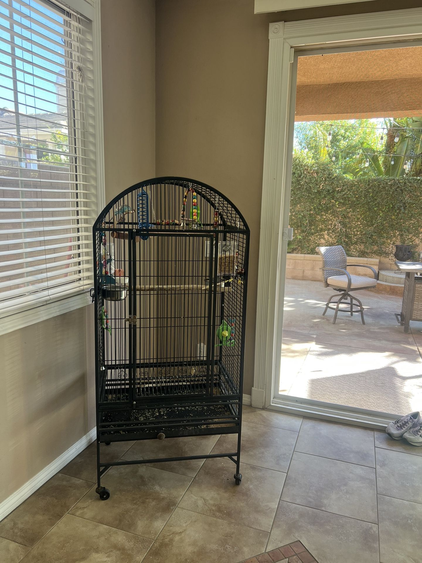 Iron Bird Cage - 4+ Feet Tall Plus All Accessories