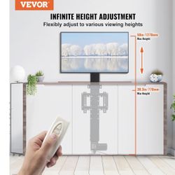 NEW VEVOR Motorized TV Lift Stroke Length Motorized TV Mount w/ Remote Control Height Adjustable 20"