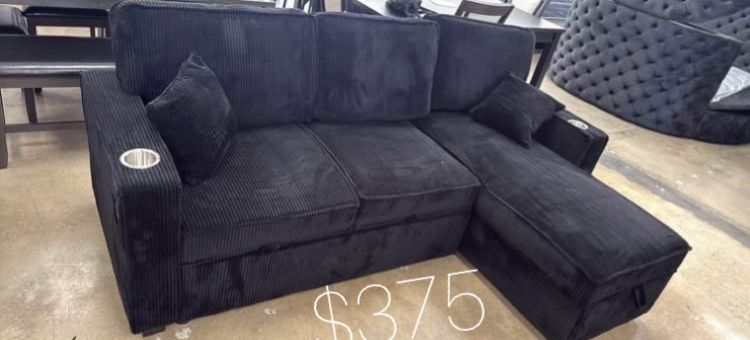 Beautiful 2-Pc Corduroy Sectional Sofa Set