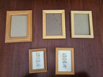 Assorted Light Wood Photo Frames