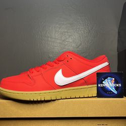 Nike SB Dunk Low Pro University Red /White Size 11M / 12.5W