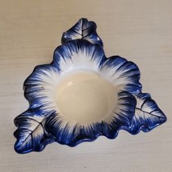 Blue Sky ceramic tealight flower candle holder in the blue toile pattern.