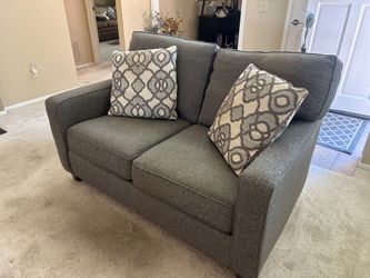 Love seat couch grey clean