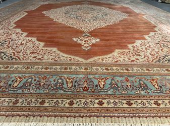 9 X 12 100% Wool Vintage Agra Hand Knotted Rug 