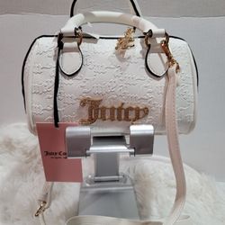  Juicy Couture White Semi Charmed Satchel Small Crossbody Bag Brand New With Tag