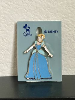Vintage 2000 Disney Cinderella Enamel Pin (White Gloves Blue Dress)