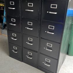25 in. D 4-Drawer Black Metal Letter Width 15 in. W Vertical File Cabinet Commercial Grade 