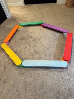 Rainbow Wooden Balance Beam Set